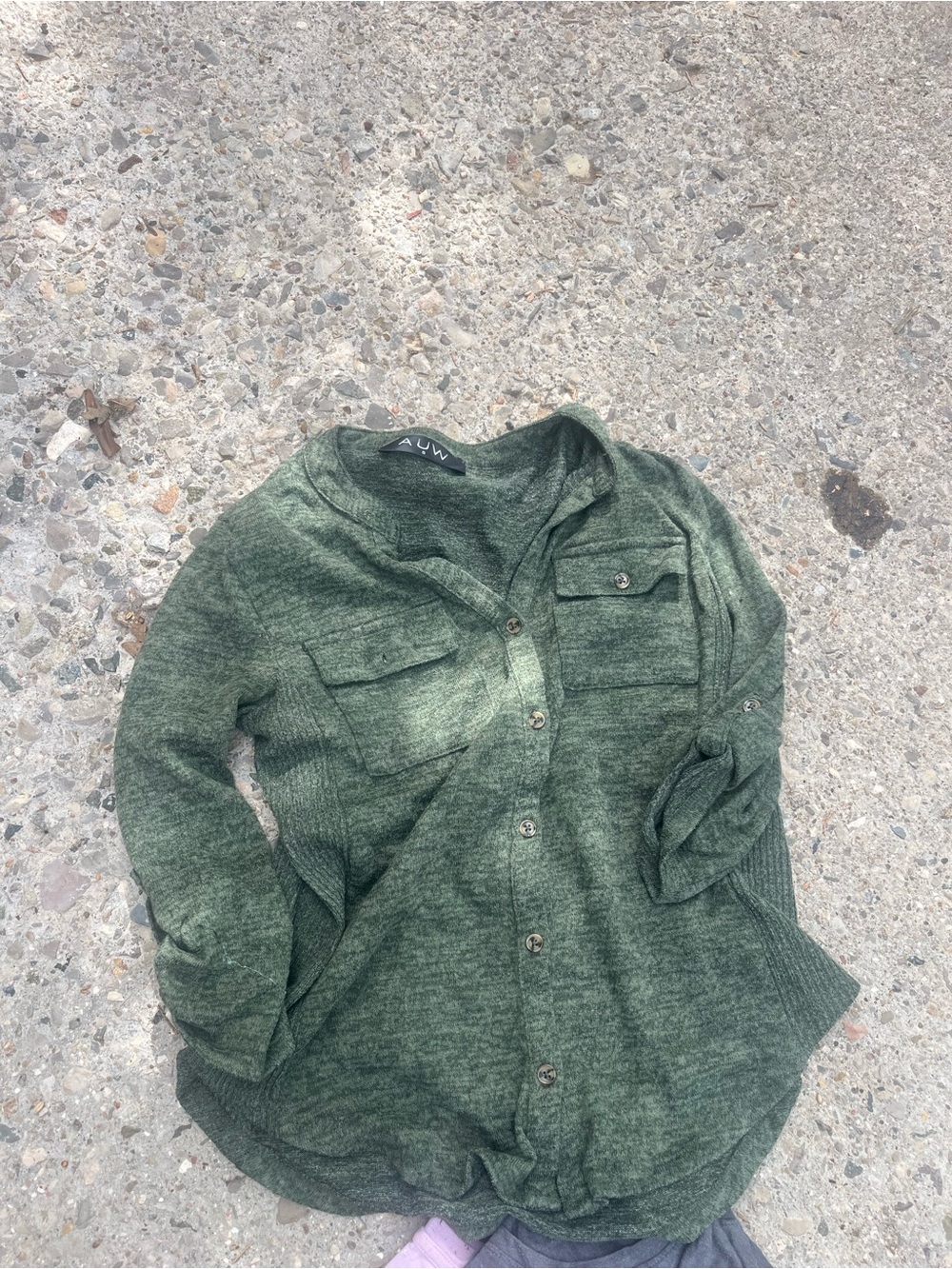 Cozy Olive Green Button-Up Shirt